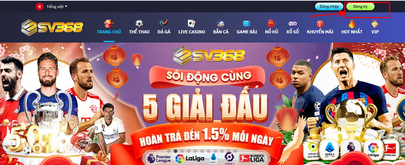 Thao tác đăng ký SV368 đơn giản