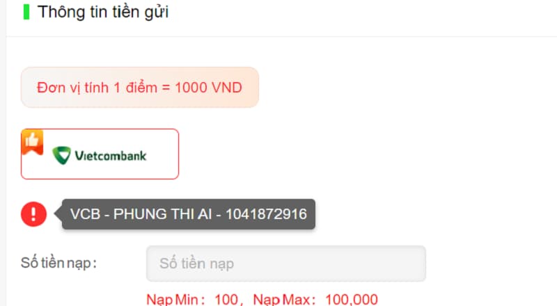 Các phương thức nạp tiền trực tuyến tại nhà cái