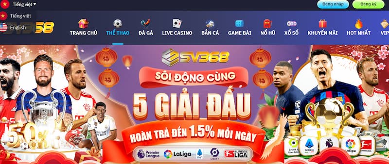 Giao diện của cổng game đặc sắc